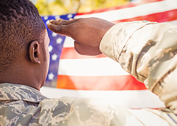 Soldier Saluting the Flag