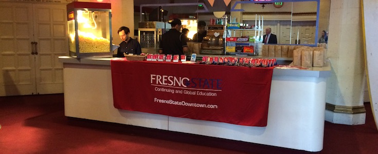 Fresno State swag on display at the State of Downtown in 2016.